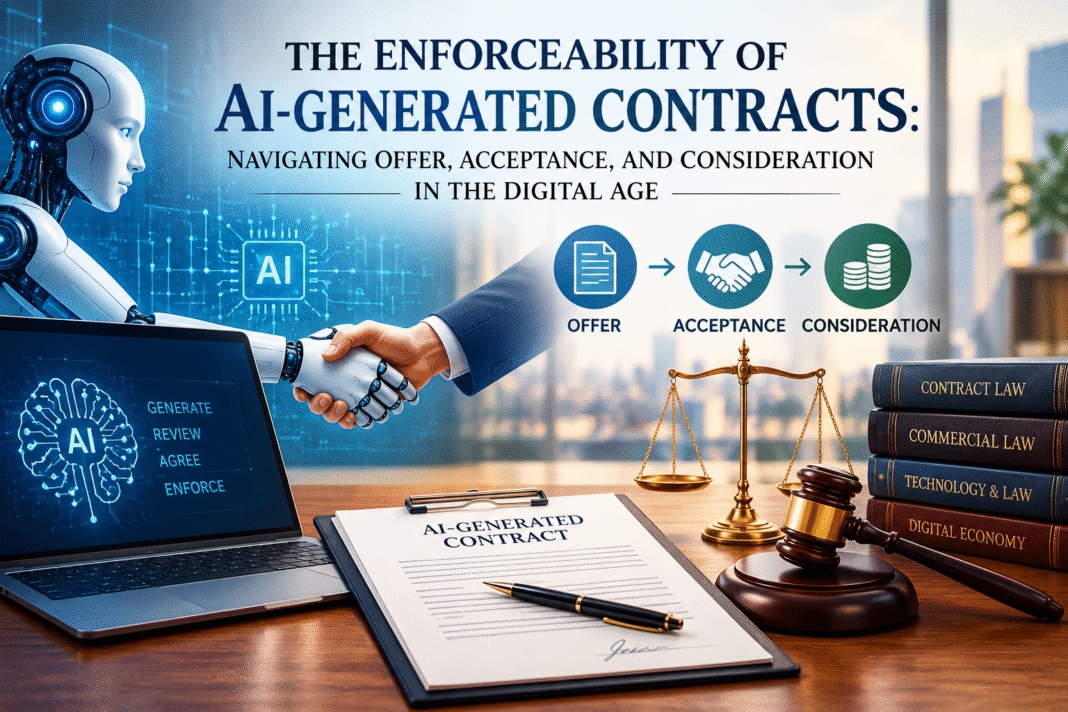 THE ENFORCEABILITY OF AI-GENERATED CONTRACTS: NAVIGATING OFFER,ACCEPTANCE, AND CONSIDERATION IN THE DIGITAL AGE