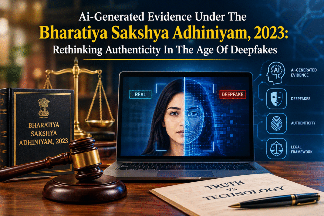 Ai-Generated Evidence Under The Bharatiya Sakshya Adhiniyam, 2023: Rethinking Authenticity In The Age Of Deepfakes